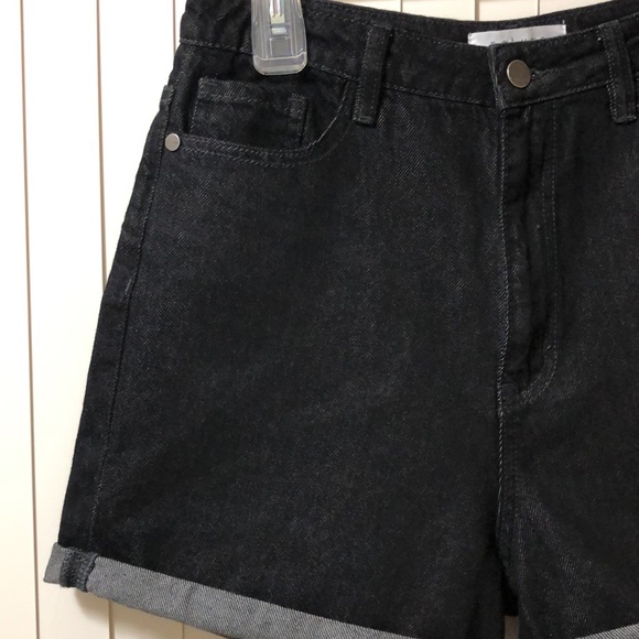 NATURE DENIM High Waist Cuffed Dark Wash Shorts M - Picture 2 of 11